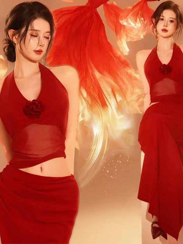 Photography Lighting For Clothing - Red New Year Photography Costume Koi