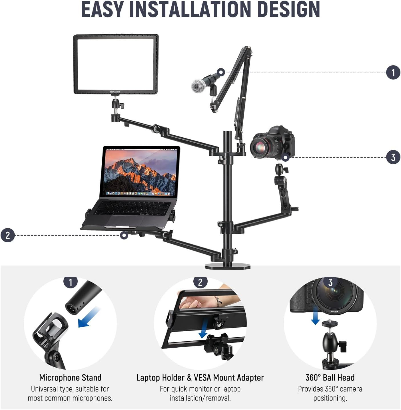 Desk Mount Overhead Camera Rig - Photography Lighting Online ulasan dan harga