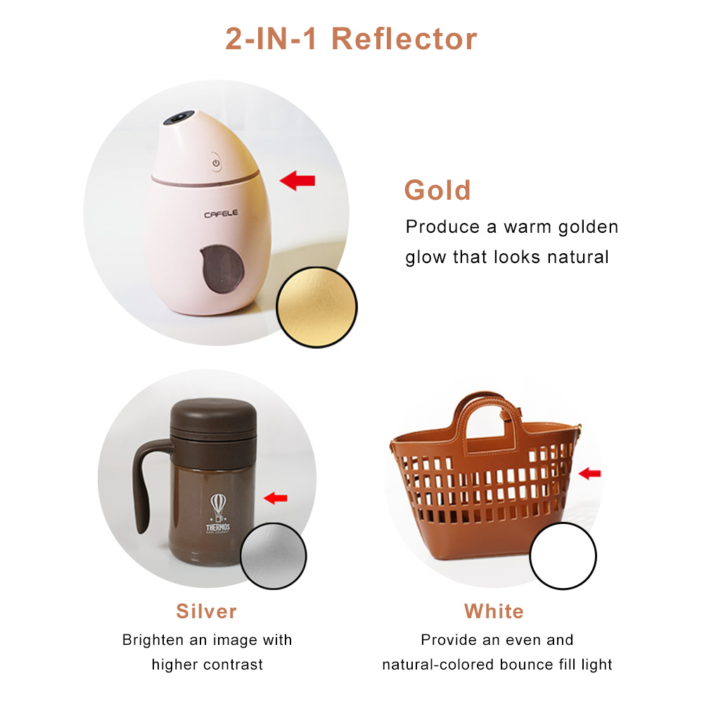 2in1 Round Portable Reflector  - Photography Lighting Reflectors ulasan dan harga