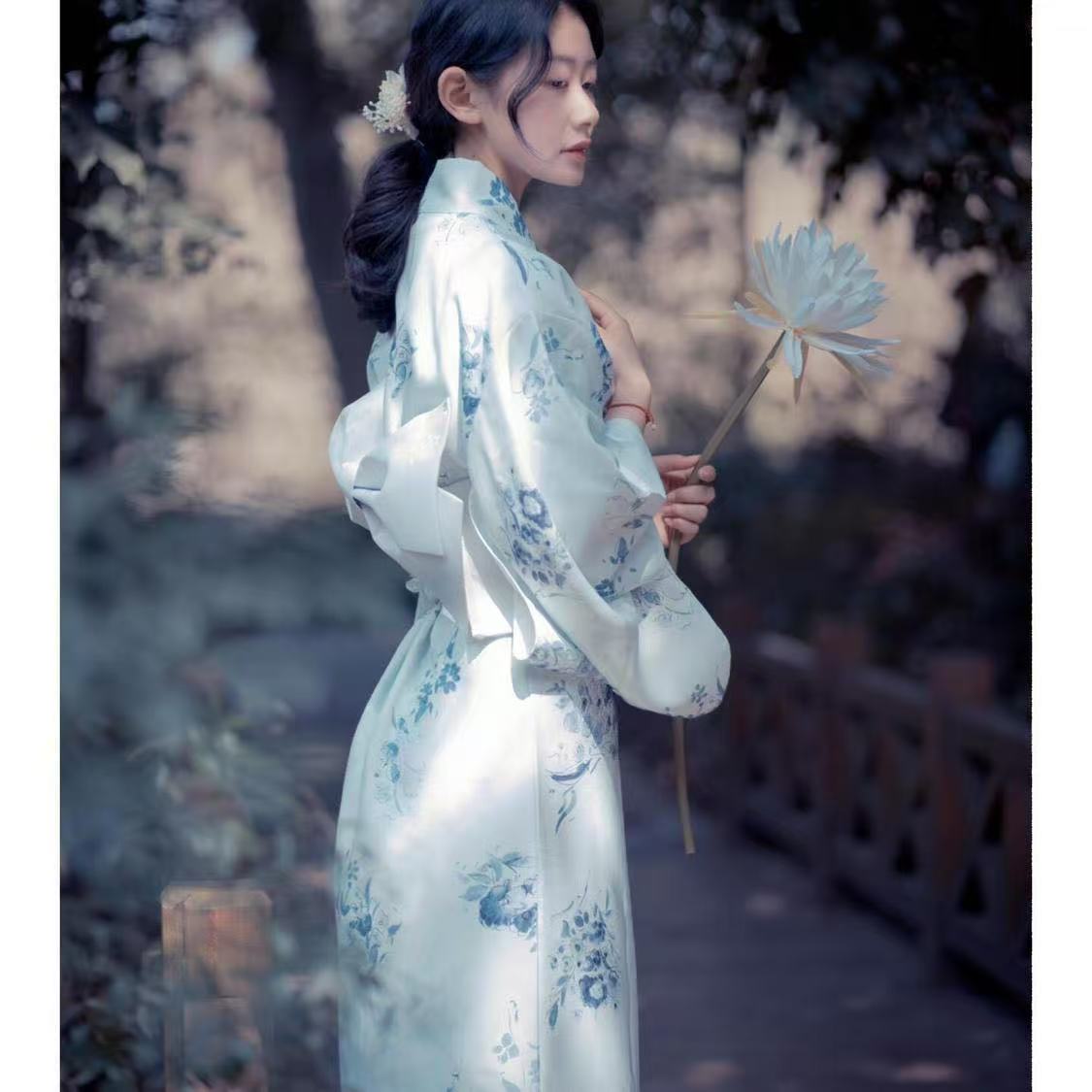 Light Blue Kimono Women's Trad - Photography Lighting For Clothing ulasan dan harga