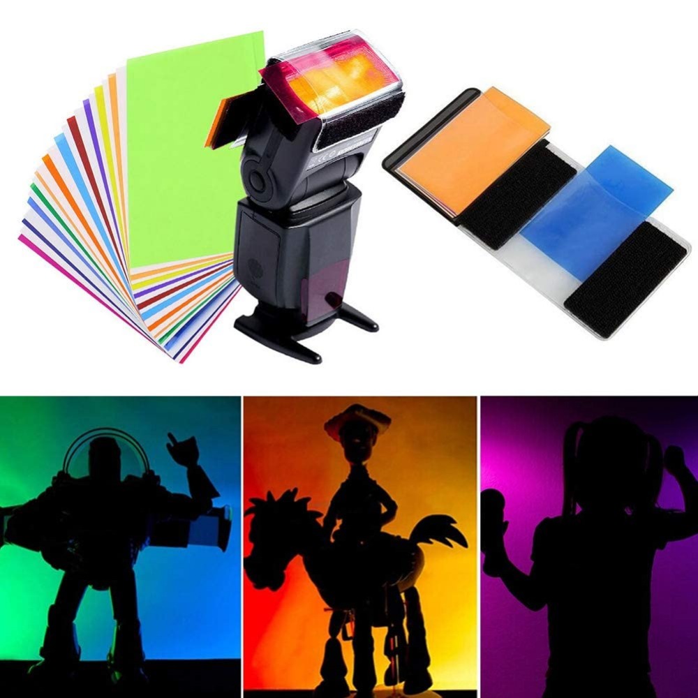 12 Colors Camera Flash Gels Li - Photography Lighting Kits ulasan dan harga